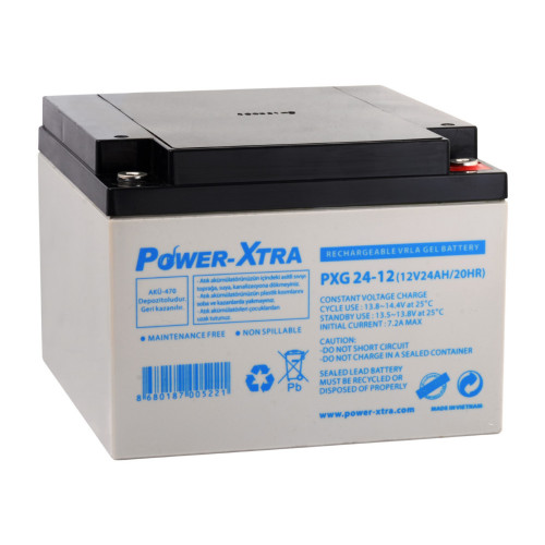 Power-Xtra PXG24-12 / 12V 24 Ah Bakımsız Jel Akü